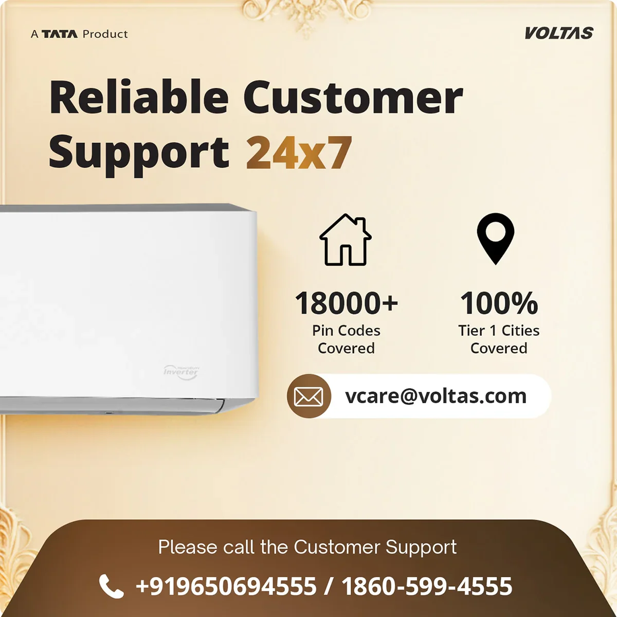 Voltas 1.5 ton 5 Star, New star rated, Inverter Split AC (Copper, Convertible 6-in-1 Cooling Modes, Auto Clean, Sleep Mode with Hidden Display, Memory Restart (185INV VENUS LUXE, White) - Image 7
