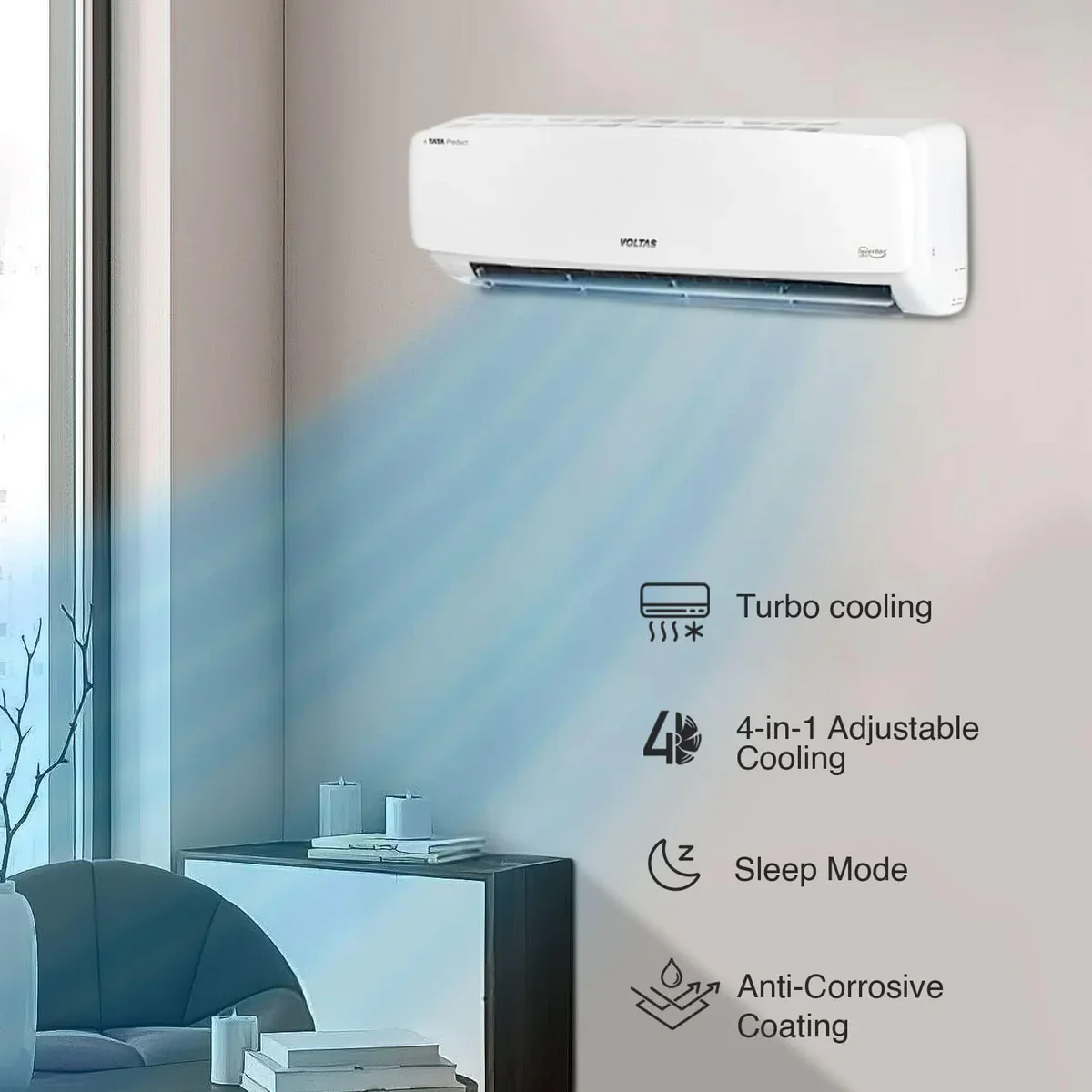 Voltas 185Inv Vectra Elegant Inverter 1.5 Ton 5 Star Split Ac (2026 Series) - Image 3