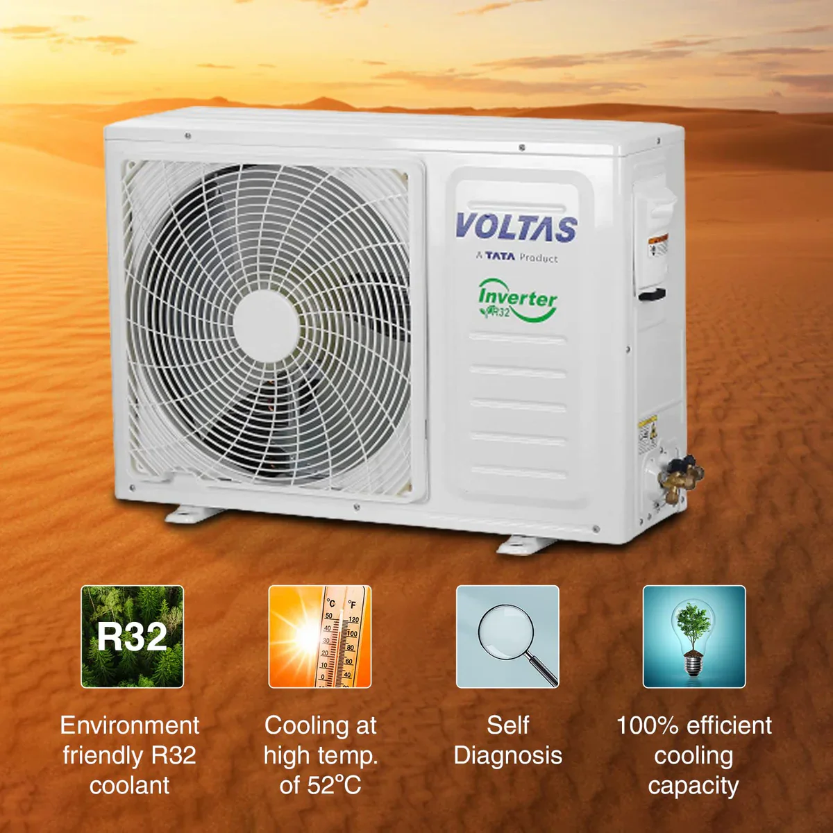 Voltas 185Inv Vectra Emerald 1.5 Ton 5 Star Inverter Split AC(Copper, 5-in-1 Adjustable Mode, Anti-dust Filter, White) - Image 3