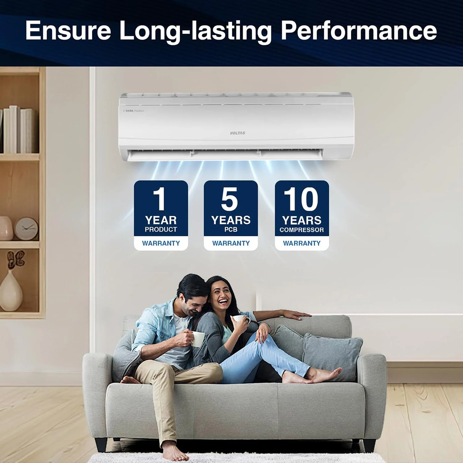Voltas 2 Ton 3 Star, Fixed Speed Split AC (Copper, Anti Fungi Technology, Anti-dust Filter, 243 Vectra Plus, White) - Image 9