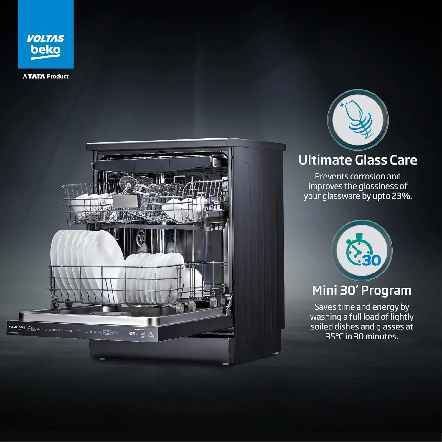 Voltas Beko 15 Place Settings Dishwasher (DF15A) - Image 10