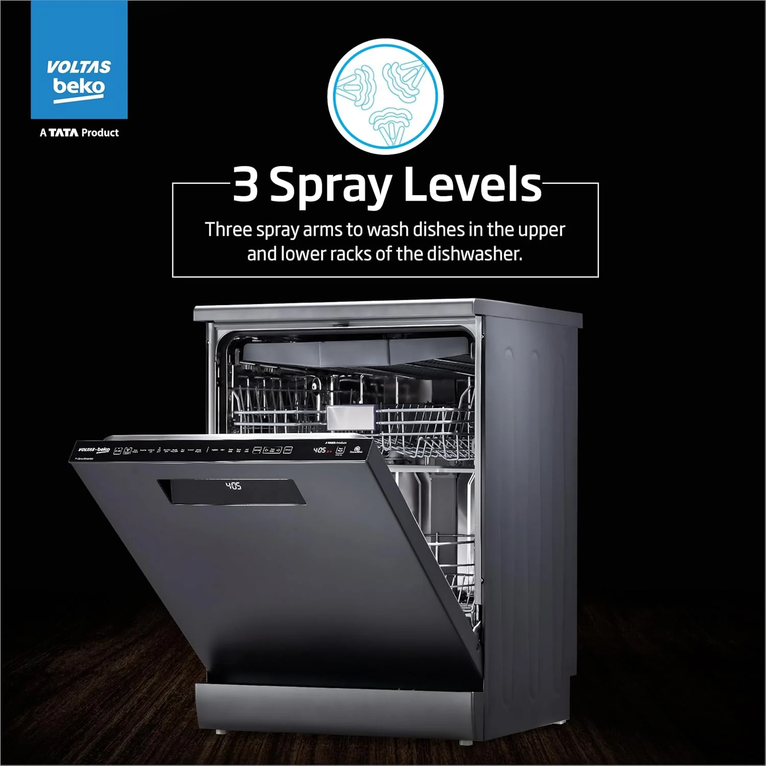 Voltas Beko 15 Place Settings Dishwasher (DF15A) - Image 7