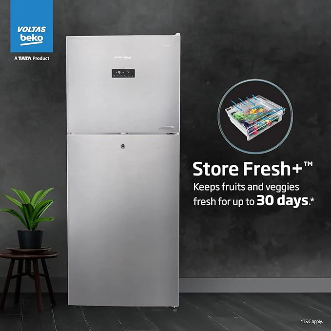 Voltas beko 340 L 2 Star Frost Free Double Door Refrigerator (Inox) RFF3653XPCF - Image 6