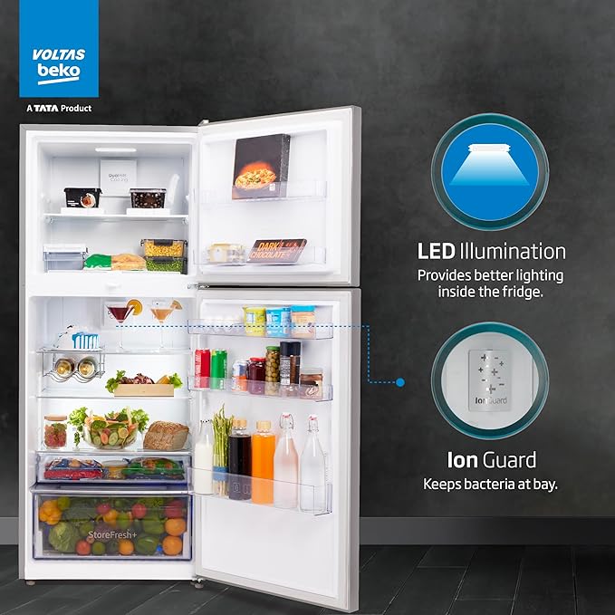 Voltas beko 340 L 2 Star Frost Free Double Door Refrigerator (Inox) RFF3653XPCF - Image 7