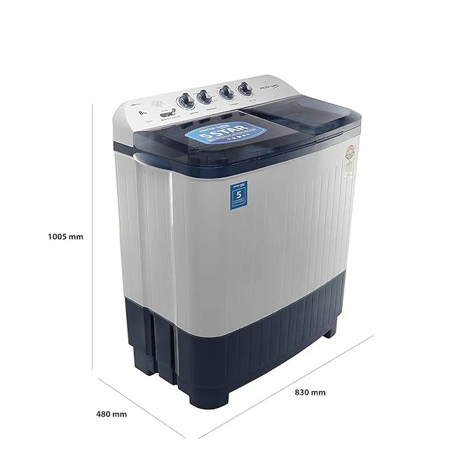 Voltas Beko 8.5 kg Semi-Automatic Top Loading Washing Machine, 2 Casette Filter (WTT85DBLT, Sky Blue) - Image 2