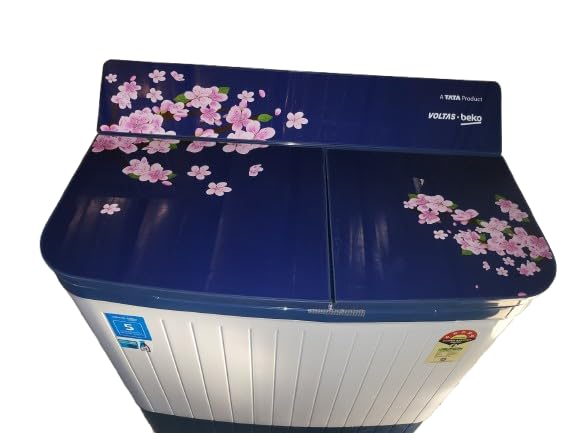 Voltas Beko 8 Kg 5 Star Semi Automatic Top Load Washing Machine (WTT80DBLG/BLSSWH5GLDE) Blue - Image 2