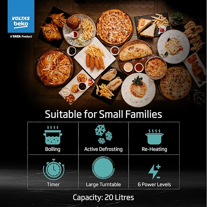 Voltas Beko, A Tata Product 20L, 700W smart solo Microwave oven (MS20MPW10, White) - Image 3