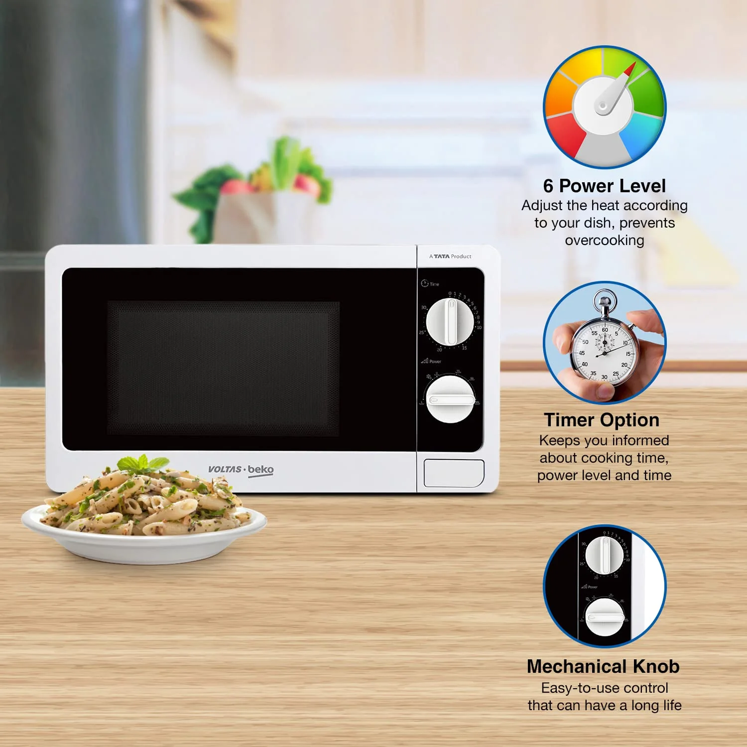 Voltas Beko, A Tata Product 20L, 700W smart solo Microwave oven (MS20MPW10, White) - Image 6