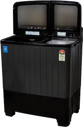 Voltas Beko WTT120UPA/BKSSDG5GTDA 12 Kg 5 Star Semi-Automatic Top Load Washing Machine | Double Waterfall, 1350 RPM, Black - Image 6