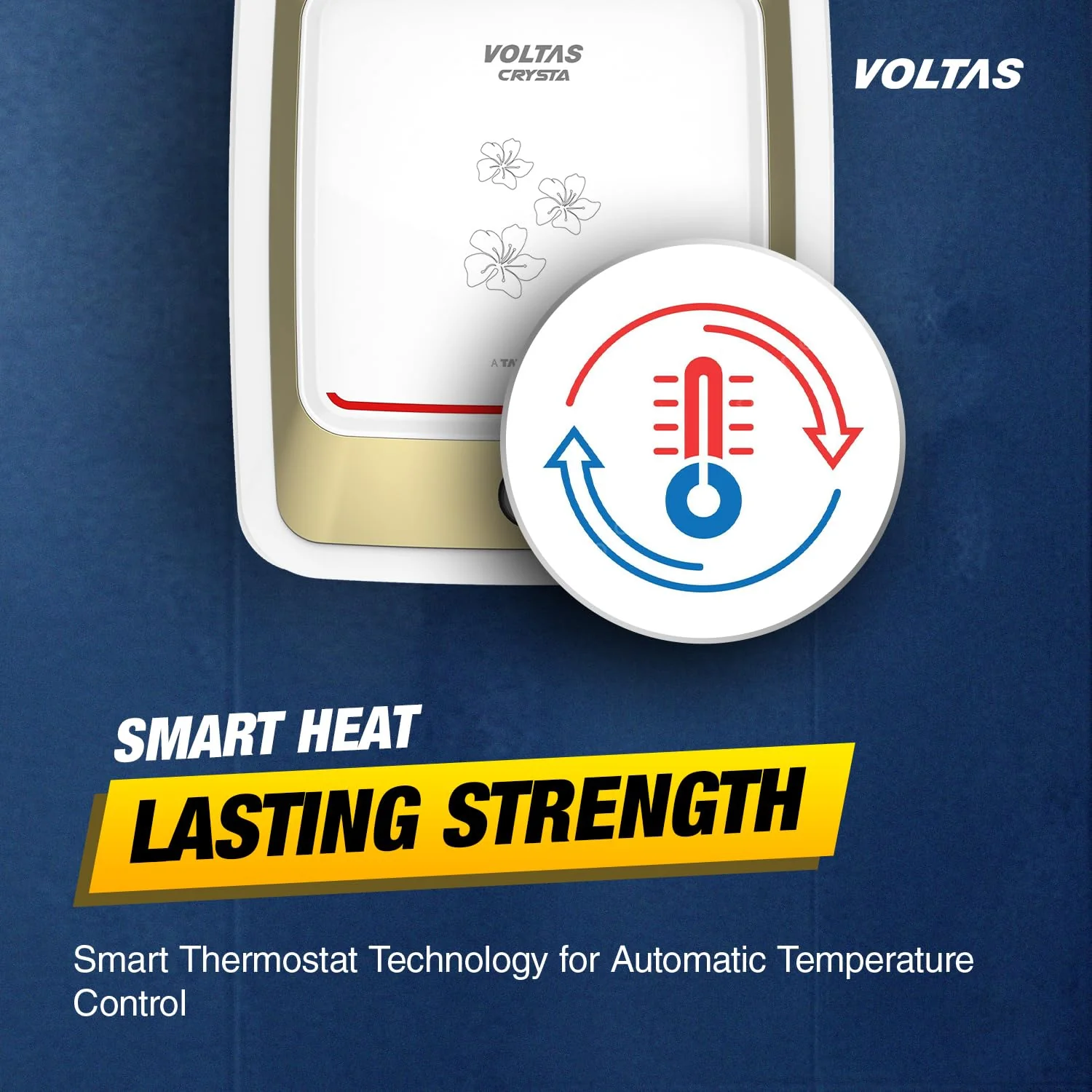 Voltas Crysta 15 L 5 Star Vertical Mounting 2000W Water Heater (Copper, 2023 Model, Crysta 155SPBWT, White) - Image 4