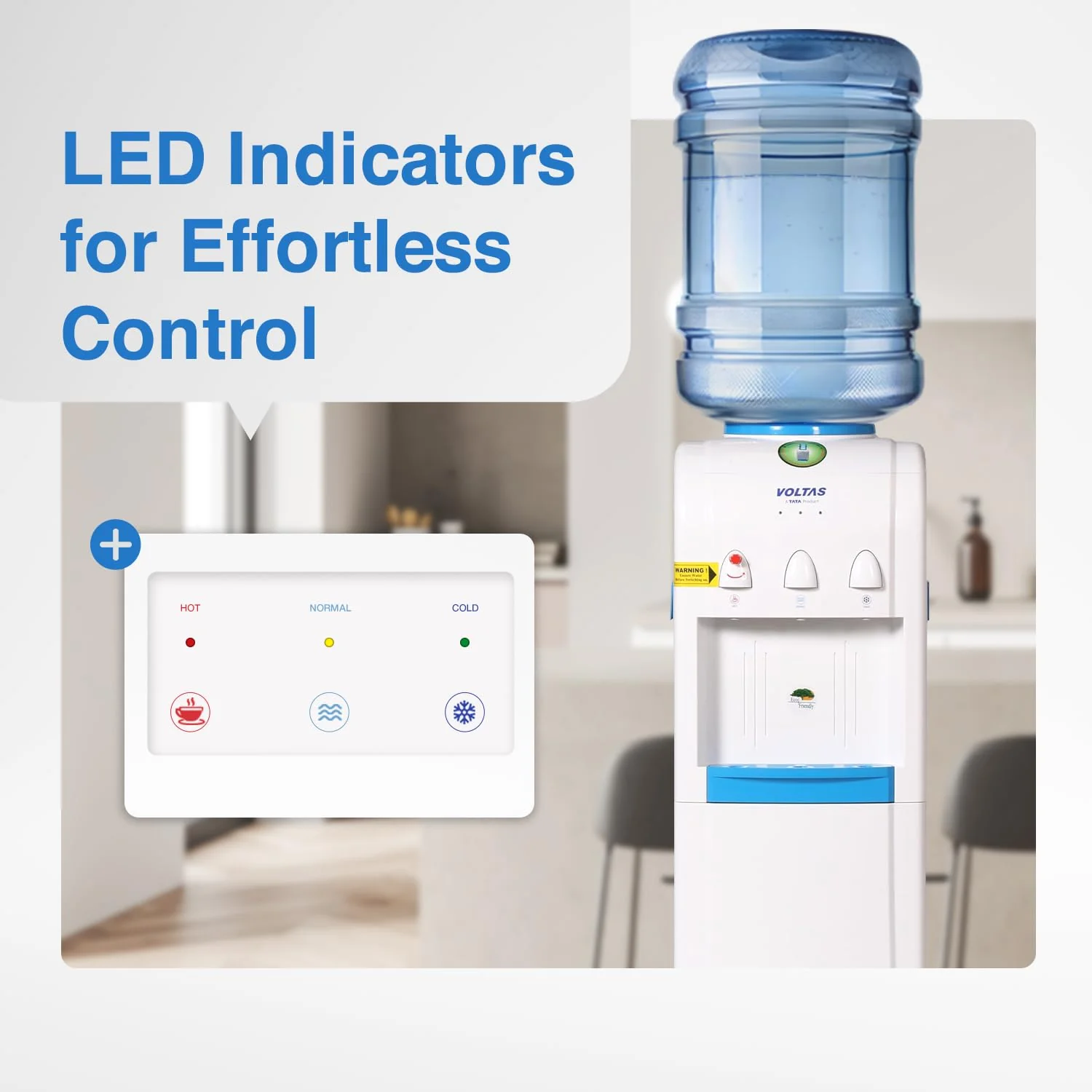 Voltas WD Minimagic pure F w/o Cabinet Bottled Water Dispenser with Cold, Hot &amp; Normal Water | Durable &amp; Sleek Design | Low Power Consumption | Environment Friendly | 1Year Brand Warranty - Image 4