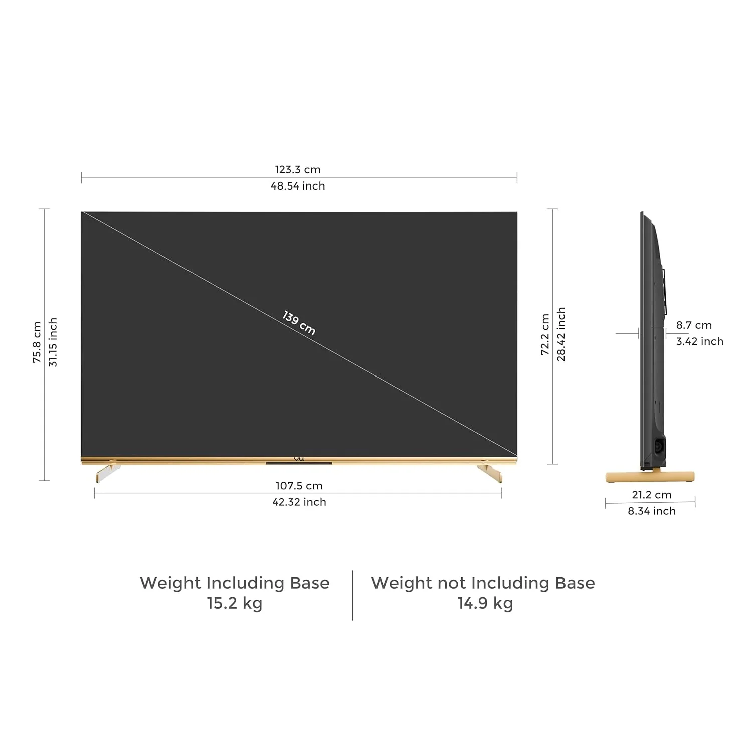 Vu 139cm (55 inches) Masterpiece Frame Series 4K QLED TV 55MASTERPIECE (Armani Gold) - Image 5