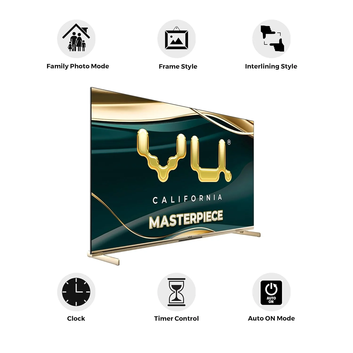 Vu 189cm (75 inches) Masterpiece Frame Series 4K QLED TV 75MASTERPIECE (Armani Gold) - Image 6