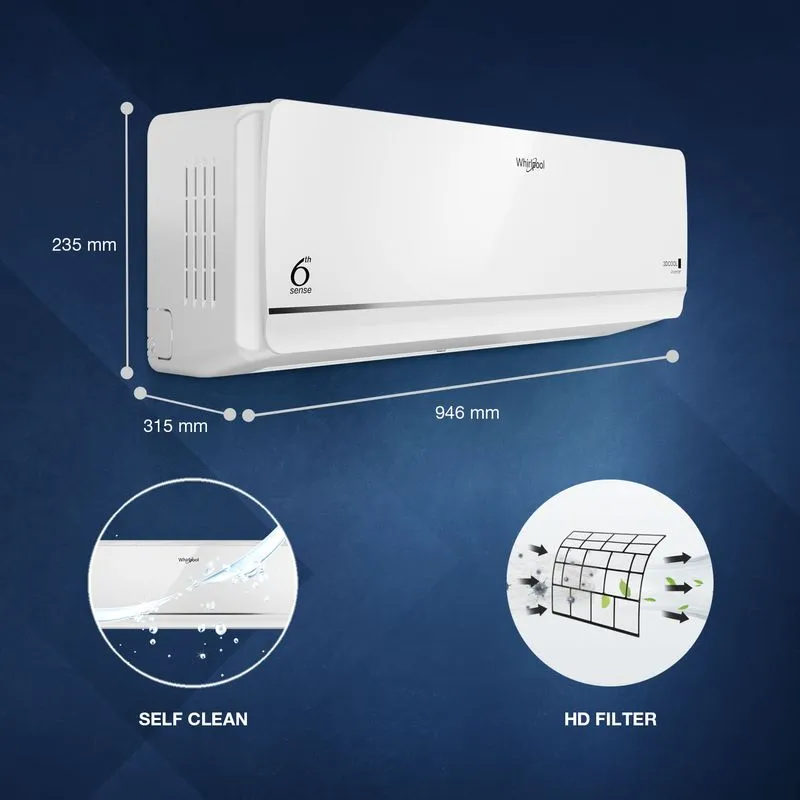 Whirlpool 1.5 Ton 3 Star, 3DCOOL Inverter Split AC (3DCOOL 10T 3S INV EXP S6M1PP0-2026 Model, Copper, Convertible 5-in-1 Ultra Chill, 6th Sense, 3D Technology, HD Filter White) - Image 4