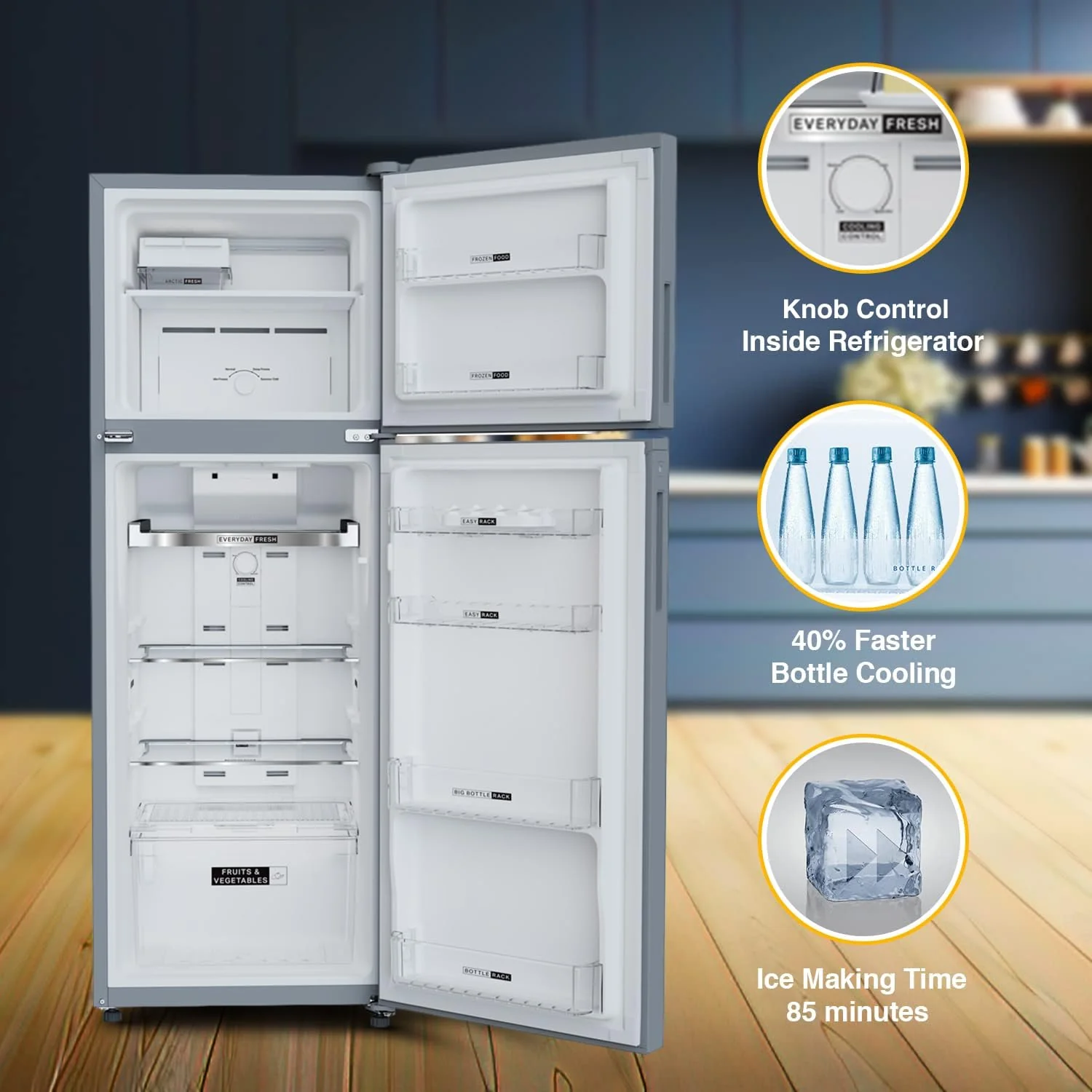 Whirlpool 235 L 2 Star Frost Free Double Door Refrigerator (NEO SP278 PRM ATHENA STEEL (22149)) - Image 2